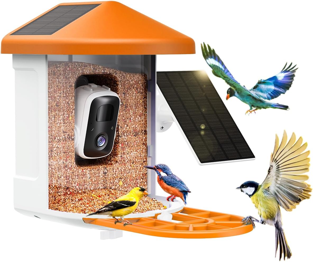 Bird Feeder with Camera with AI Identify Birds Species Solar Powered