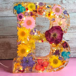 🌸 Handmade Floral Resin Letter LED Night Light ✨ (M)
