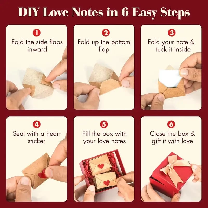 💖Hot Sale Valentine's Day🌹💌 DIY Love Notes Box – Mini Blank Cards & Envelopes 💖🌹 Perfect Valentine's Gift