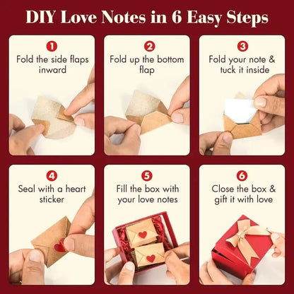 💖Hot Sale Valentine's Day🌹💌 DIY Love Notes Box – Mini Blank Cards & Envelopes 💖🌹 Perfect Valentine's Gift