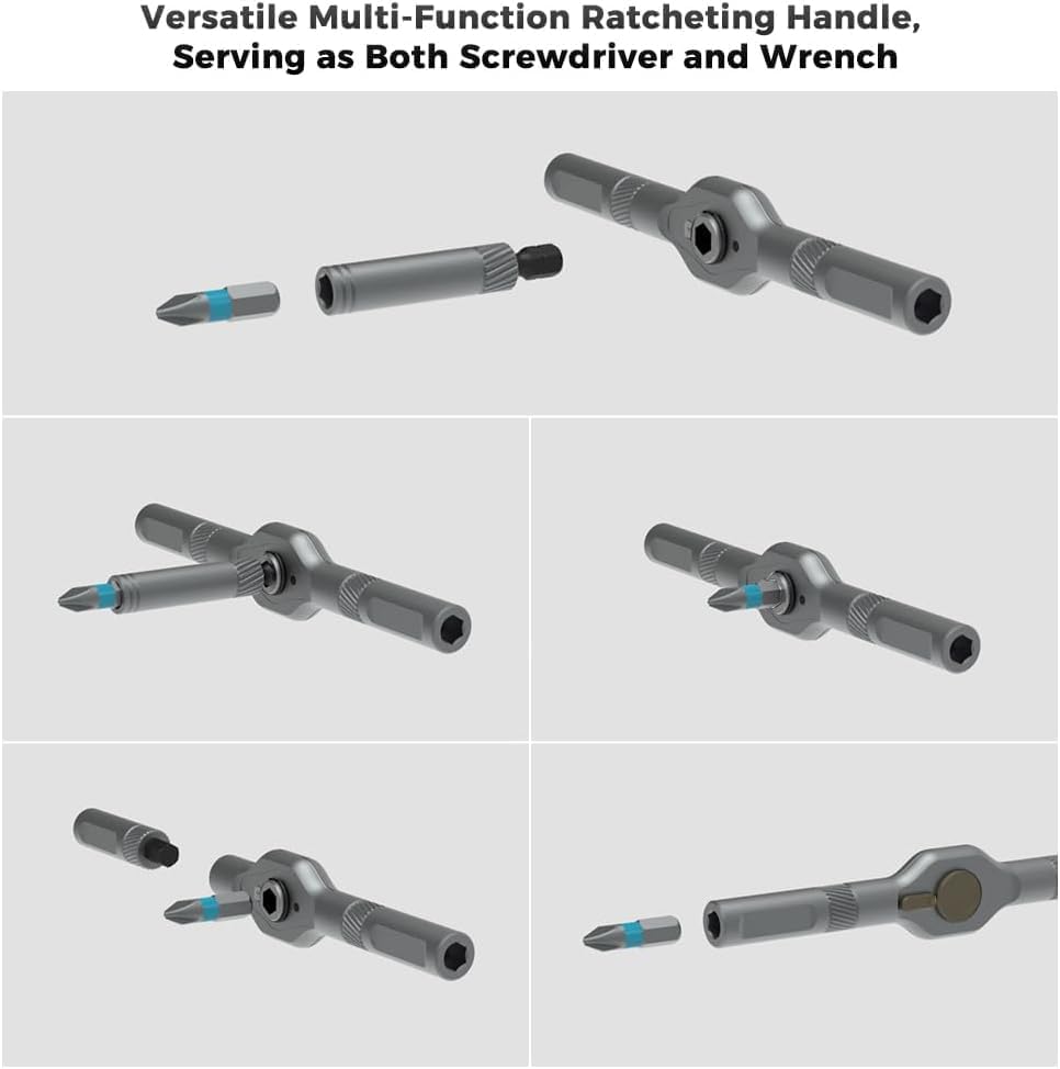 Magnetic Screwdriver Set, DIY Ratchet Mini Removable Self-Assembly Precision Screwdriver Tool Kit