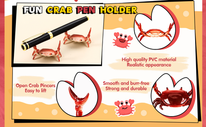 Creative Cute Crab Pen Holder Weightlifting Crabs Pen Holder