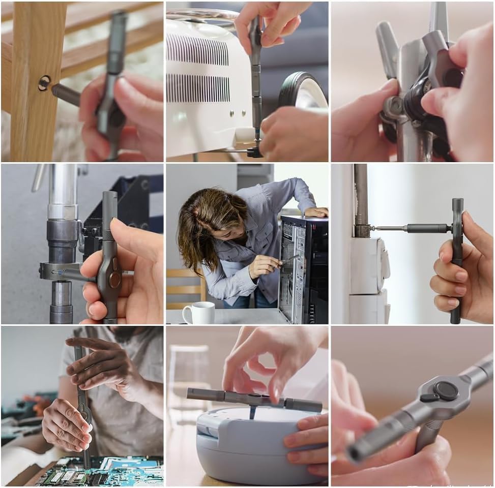 Magnetic Screwdriver Set, DIY Ratchet Mini Removable Self-Assembly Precision Screwdriver Tool Kit