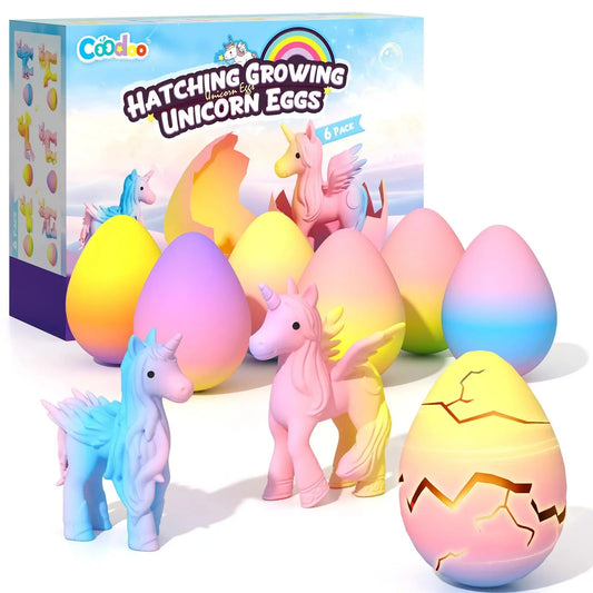 ⚡Hot Sales 49% OFF🔥6 Pack Hatching Growing Unicorn Eggs Rainbow Colorful Eggs with 6 Unique Unicorns for Safe Fun & Magical Transformation