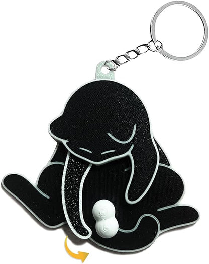 Mischief Cat Interactive Keychain Funny Wiggling Keychain with Rotating Cats Eggs Hilarious Gift for Cat Lovers
