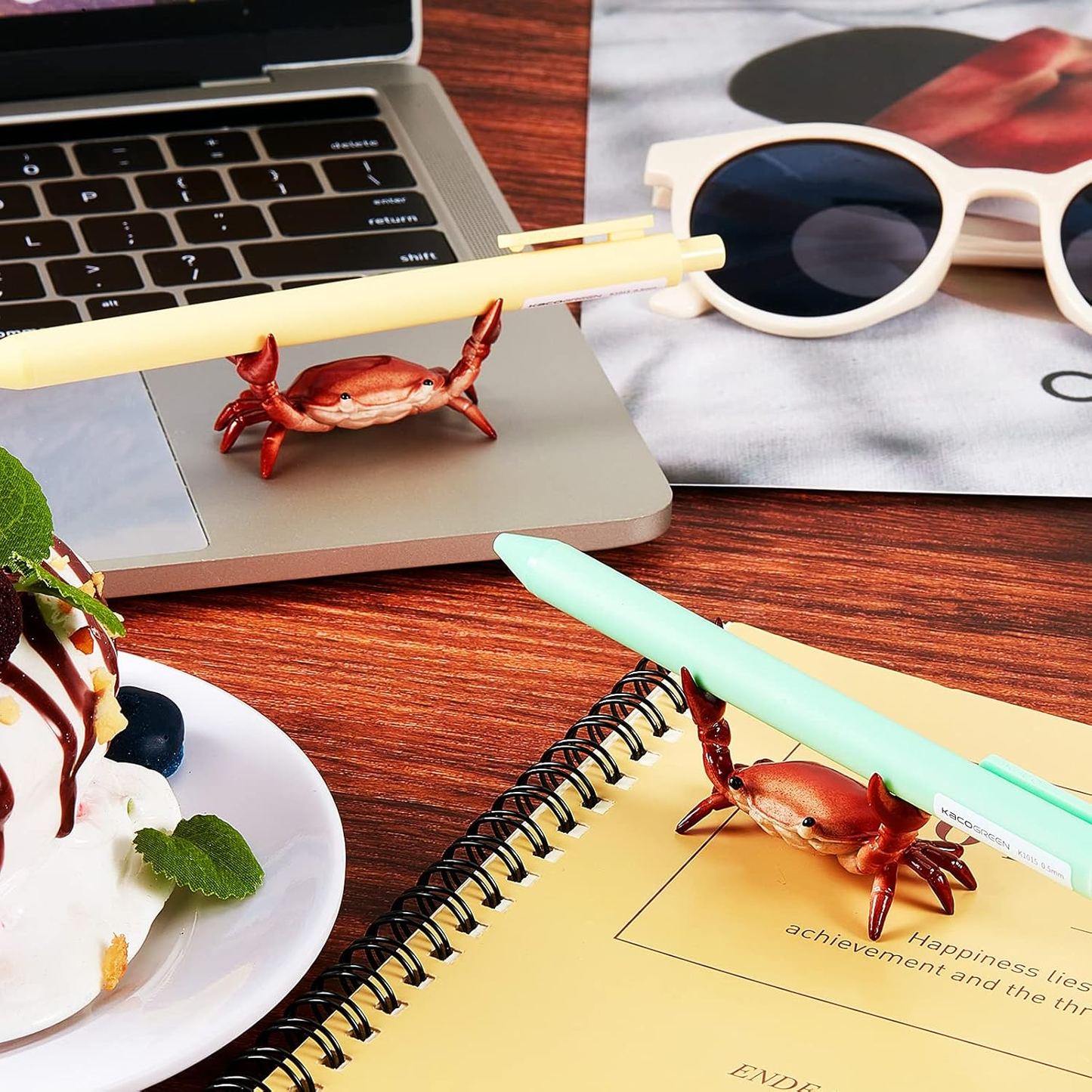 Creative Cute Crab Pen Holder Weightlifting Crabs Pen Holder
