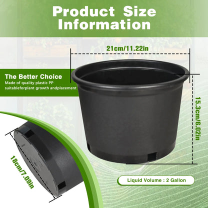 10PC Pro-Grade Heavy Duty Garden Grow Pots – Strong Root Support for Flowers, Vegetables & Seedlings