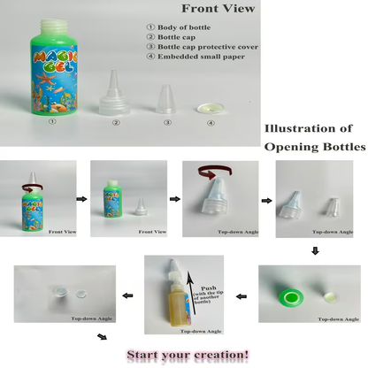 Magic Water Fairy Slime Kit - DIY with 20 Magical Gels & 14 Molds, Creative Craft Gift for Birthdays & Parties