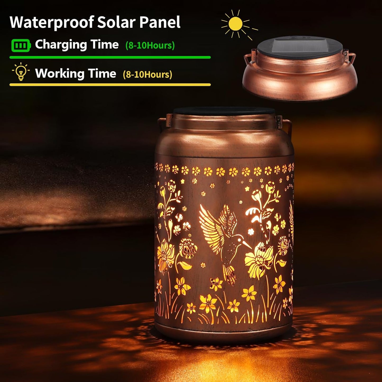 Hummingbird Solar Lanterns 🔥💡 Waterproof Garden Decor