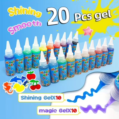 Magic Water Fairy Slime Kit - DIY with 20 Magical Gels & 14 Molds, Creative Craft Gift for Birthdays & Parties