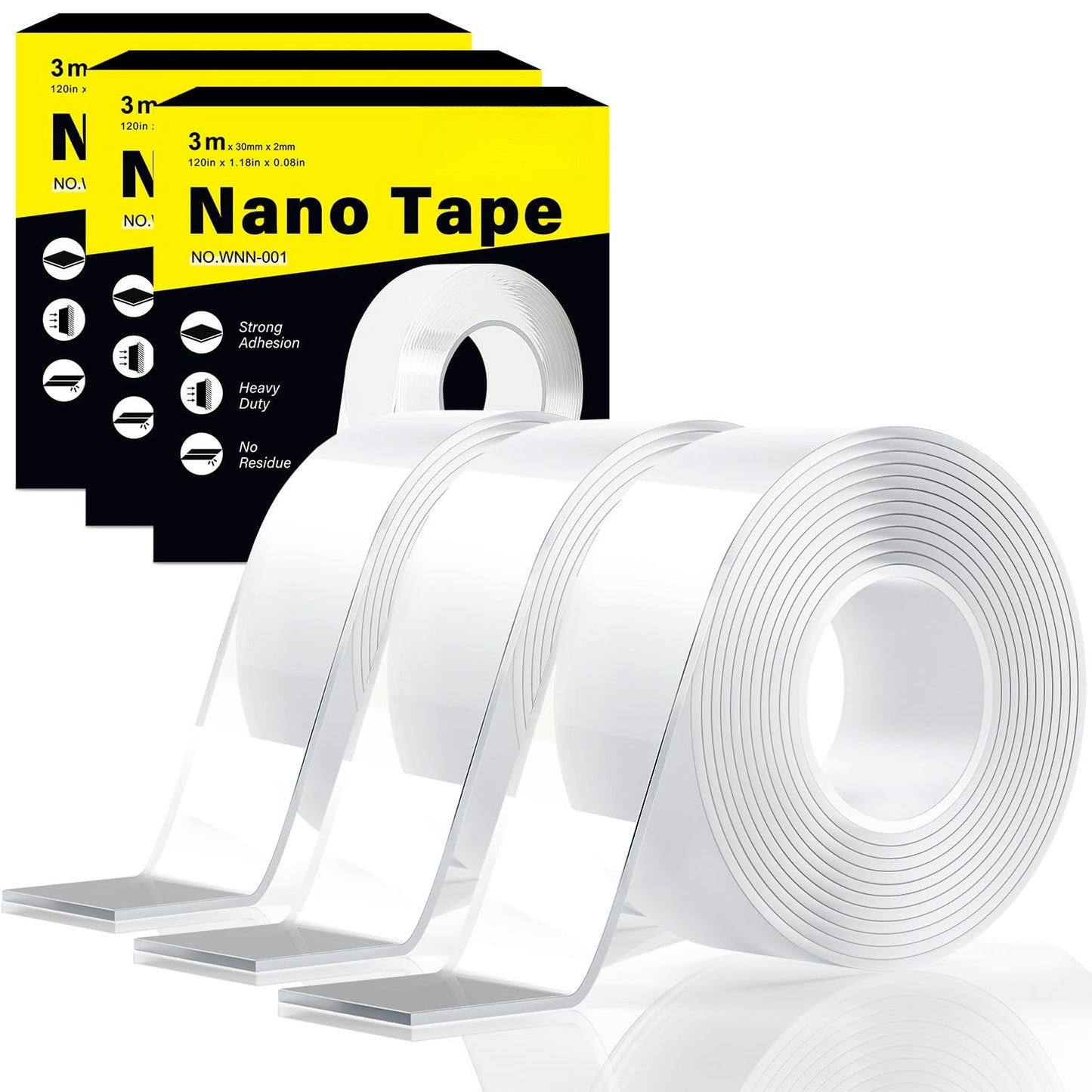 Heavy Duty Double Sided Tape - Strong Adhesion and Reusable Nano Tape