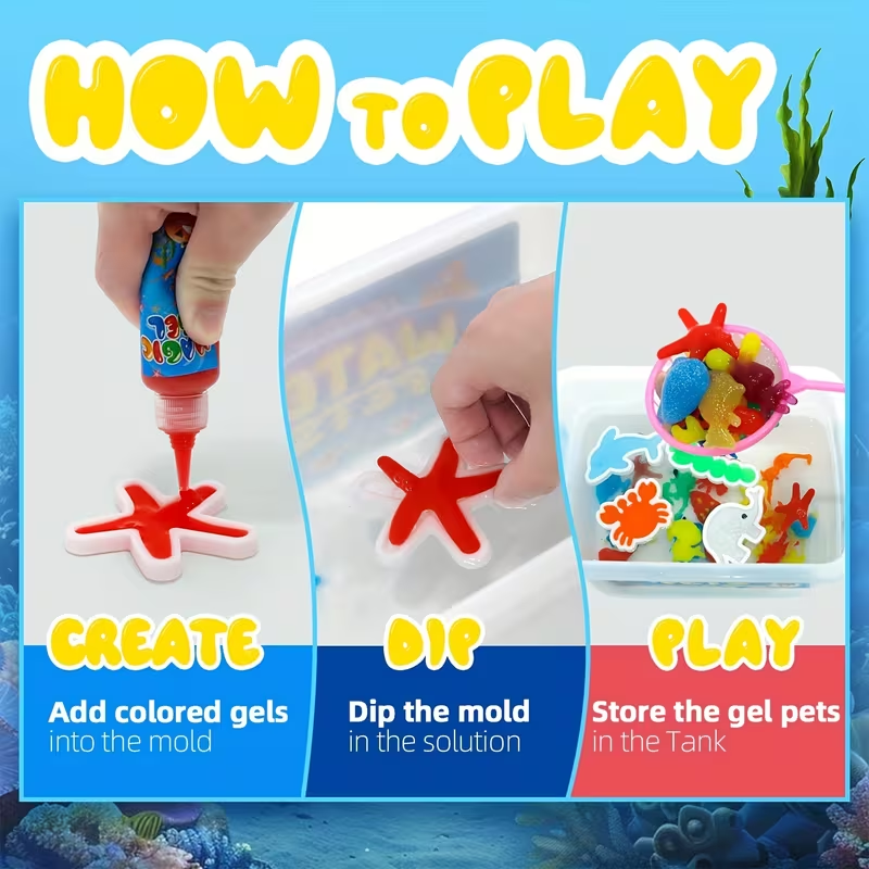 Magic Water Fairy Slime Kit - DIY with 20 Magical Gels & 14 Molds, Creative Craft Gift for Birthdays & Parties