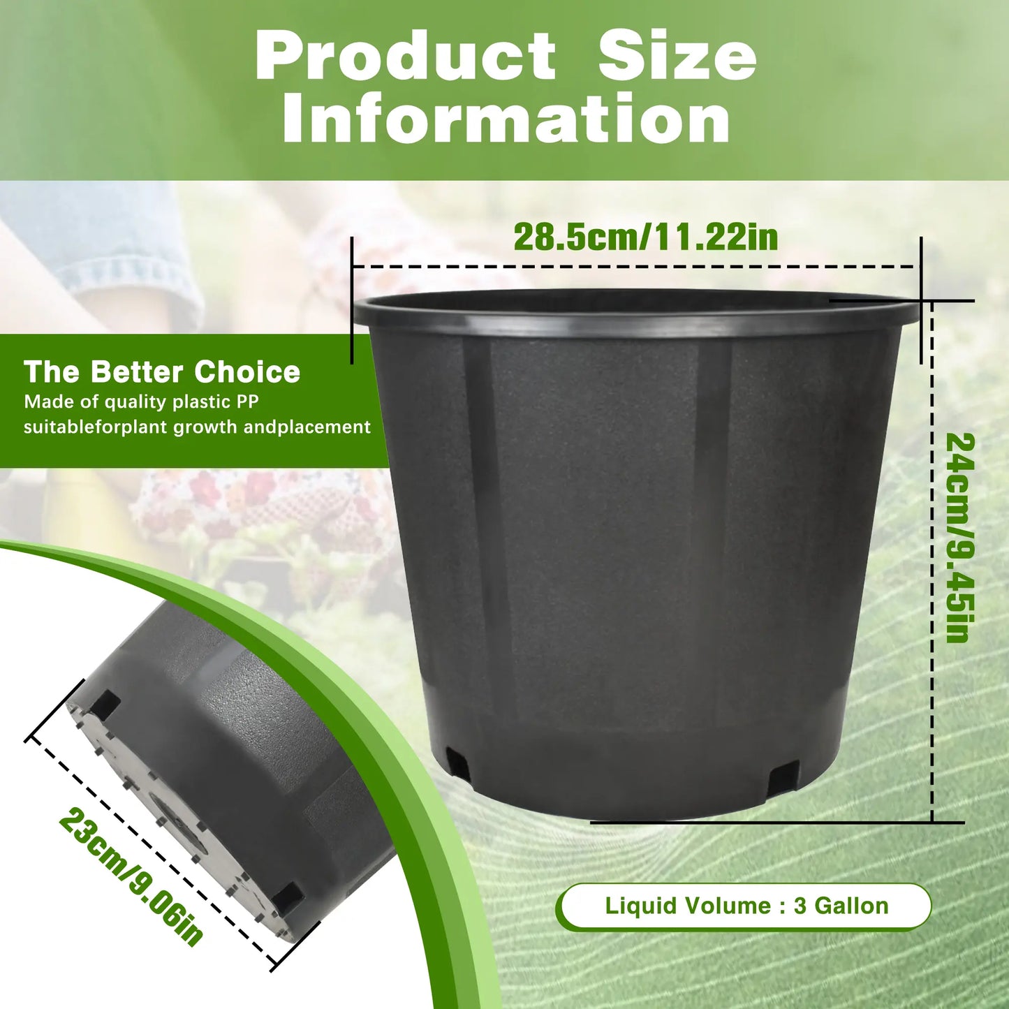 10PC Pro-Grade Heavy Duty Garden Grow Pots – Strong Root Support for Flowers, Vegetables & Seedlings
