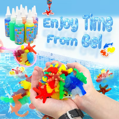 Magic Water Fairy Slime Kit - DIY with 20 Magical Gels & 14 Molds, Creative Craft Gift for Birthdays & Parties