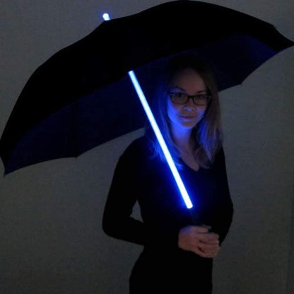 LED Light Up Umbrellas with 7 Color Changing Effects | Windproof Golf Umbrellas with Flashlight Handle
