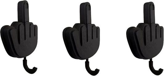 Funny Middle Finger Self Adhesive Key Hook, Retractable Middle Finger Key Holder Keychain Wall Decorative for Doorway Wall Entryway Hallway