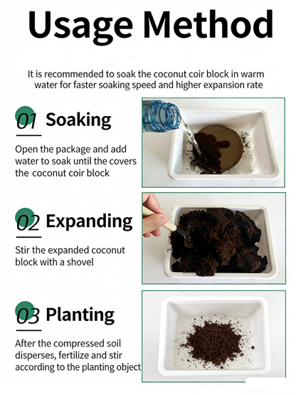 Vegetable and succulent planting coconut coir nutrient soil nutrient blocks compressed pure coconut coir