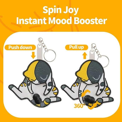 Mischief Cat Interactive Keychain Funny Wiggling Keychain with Rotating Cats Eggs Hilarious Gift for Cat Lovers