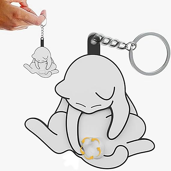 Mischief Cat Interactive Keychain Funny Wiggling Keychain with Rotating Cats Eggs Hilarious Gift for Cat Lovers