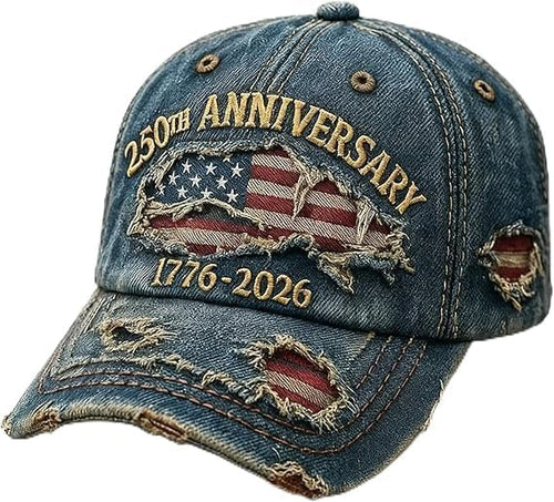 250th Anniversary USA Hat Eagle 250 Year American Anniversary Baseball Cap Adjustable Patriotic Hats