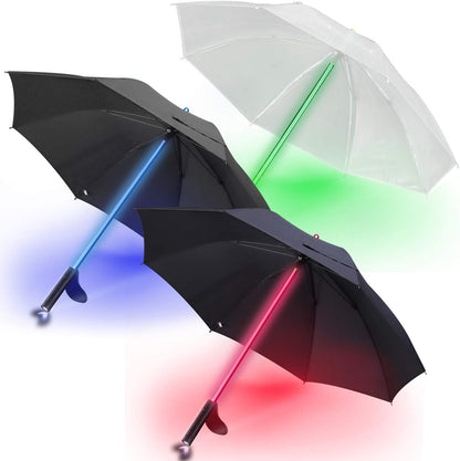 LED Light Up Umbrellas with 7 Color Changing Effects | Windproof Golf Umbrellas with Flashlight Handle