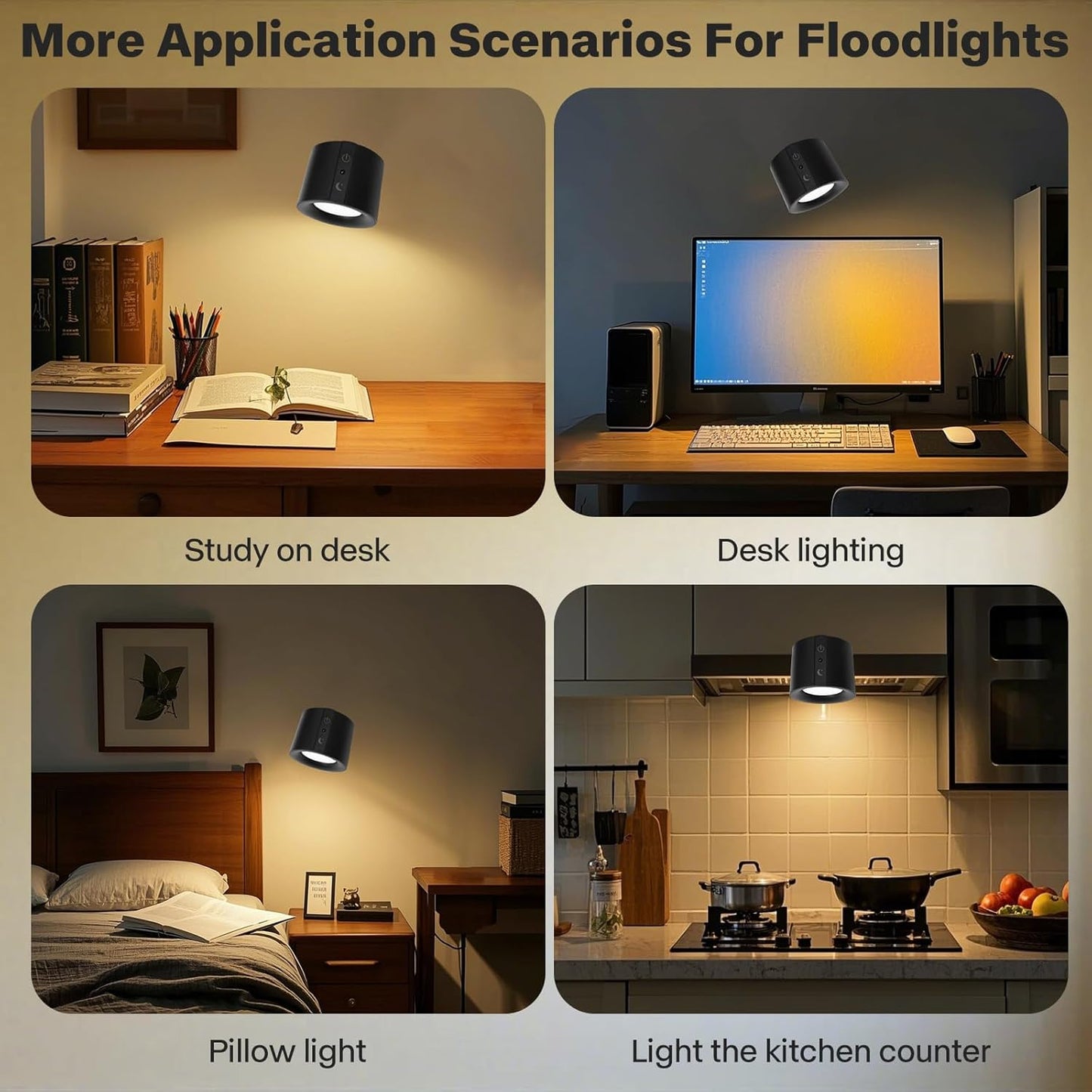 Rechargeable 360° Dual-Sided Touch Wall Lamp 2-Pack