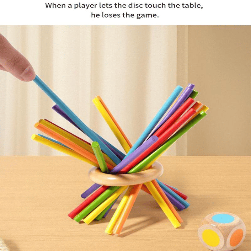 Wooden Stick Game, Colorful Educational Toy for Cognitive Development & Focus Training