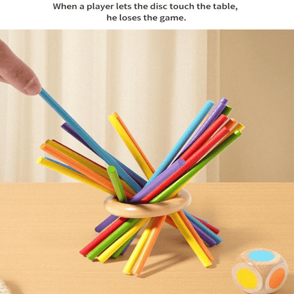 Wooden Stick Game, Colorful Educational Toy for Cognitive Development & Focus Training
