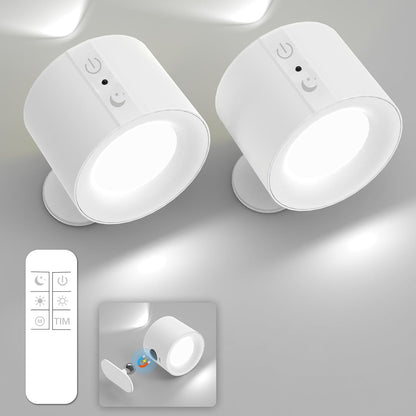 Rechargeable 360° Dual-Sided Touch Wall Lamp 2-Pack