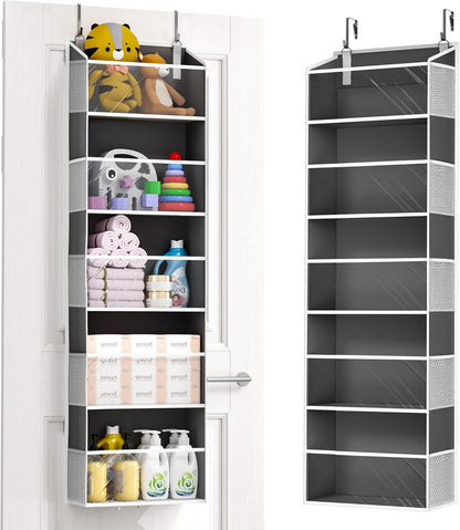 Over The Door Organizer Storage, 5 Shelf Hanging Door Organizer with 5 Large Capacity Pockets