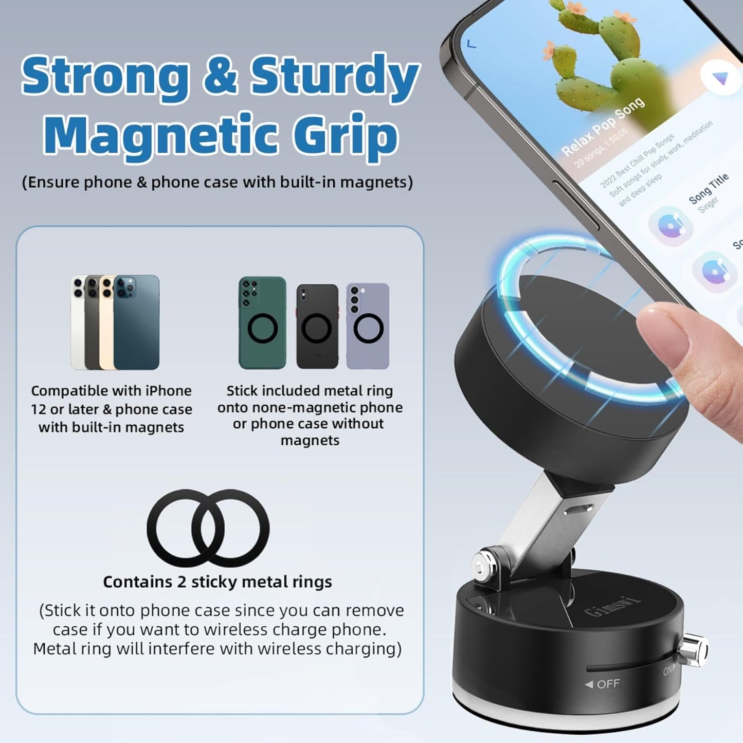 Vacuum Magnetic Phone Holder
