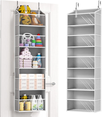 Over The Door Organizer Storage, 5 Shelf Hanging Door Organizer with 5 Large Capacity Pockets