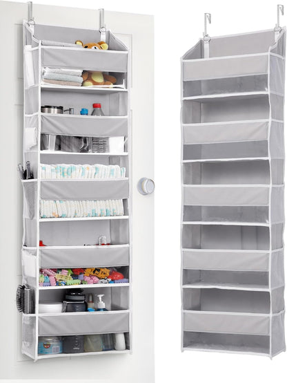 Over The Door Organizer Storage, 5 Shelf Hanging Door Organizer with 5 Large Capacity Pockets