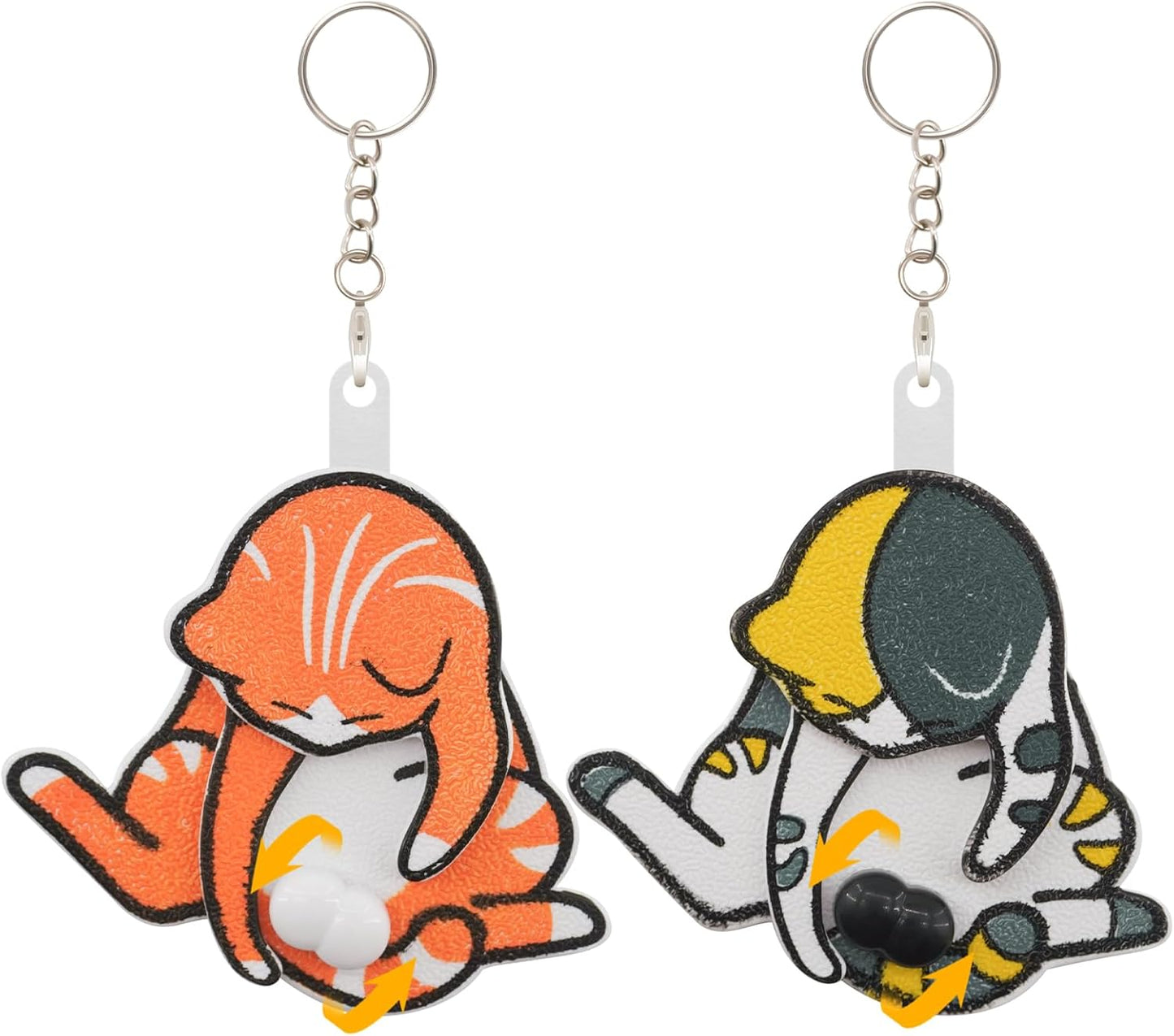 Mischief Cat Interactive Keychain Funny Wiggling Keychain with Rotating Cats Eggs Hilarious Gift for Cat Lovers