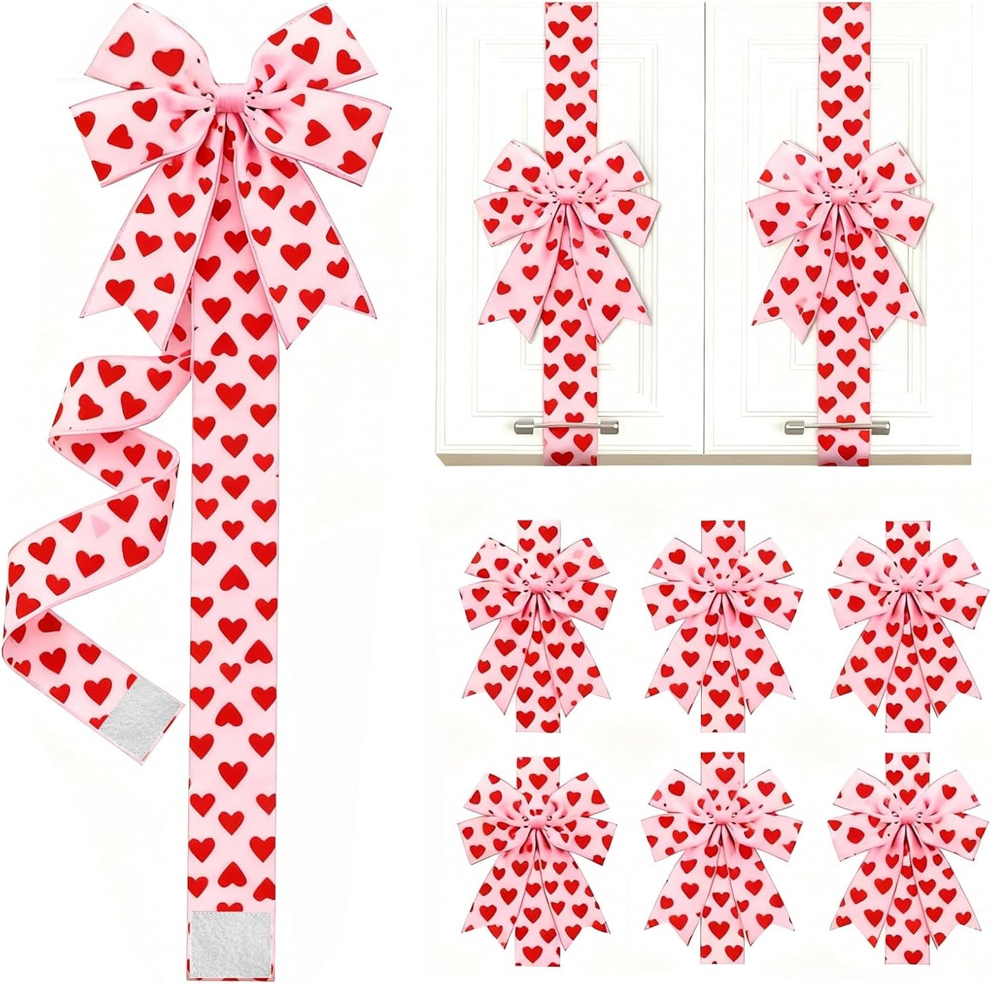 6 Pcs Valentines Cabinet Bows