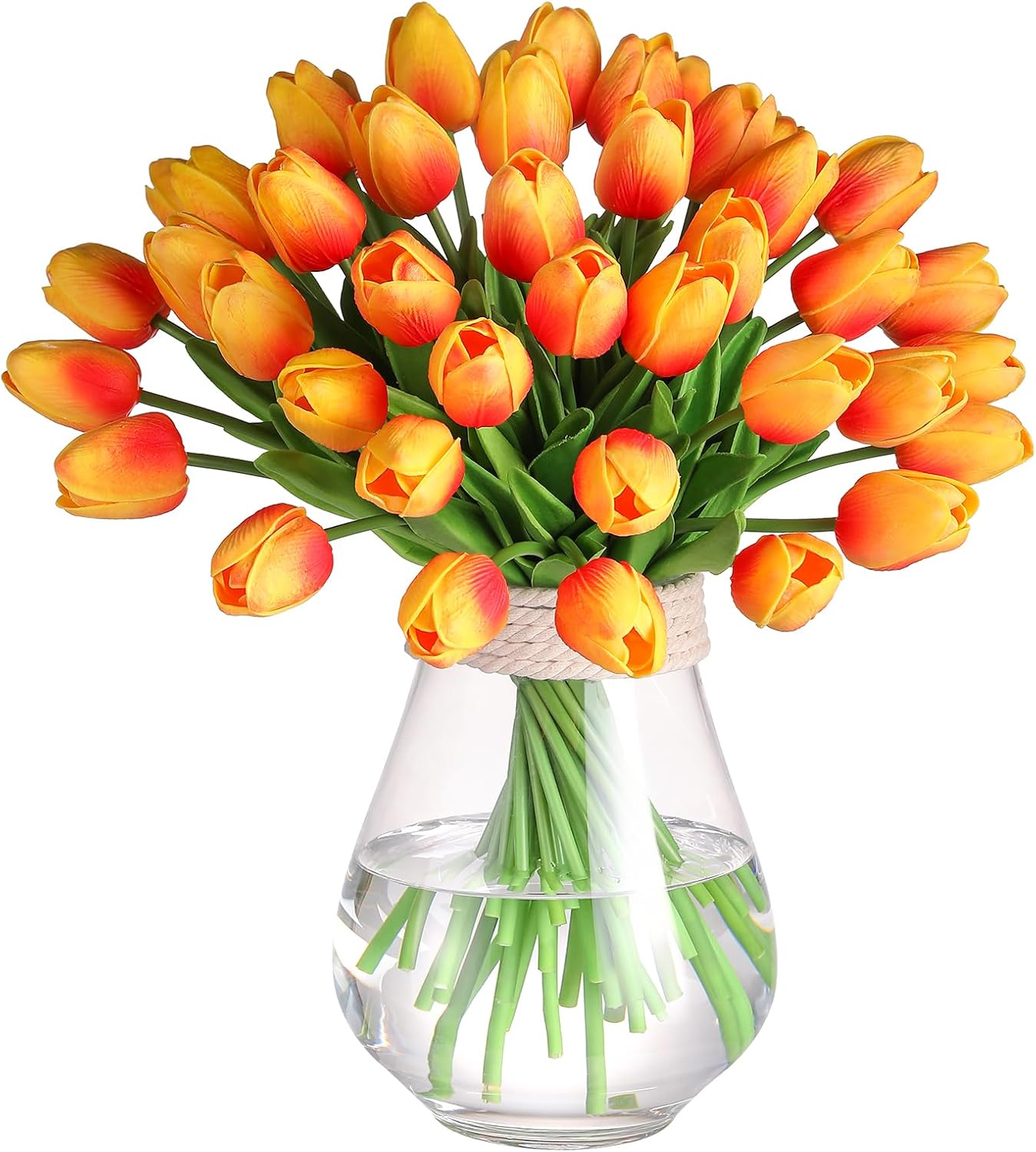 10 Pcs Artificial Tulips PU Faux Flowers, Pink Real Touch Fake Tulips for Valentine's Day Spring Easter Home Kitchen Wedding Decorations and New Year Decor
