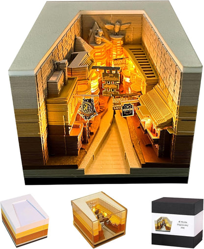 3D Memo Pad Time Piece Calendar 2026,3D Calendar Memo Pad DIY Notes Notepad Paper Craft Art Romantic Tree House