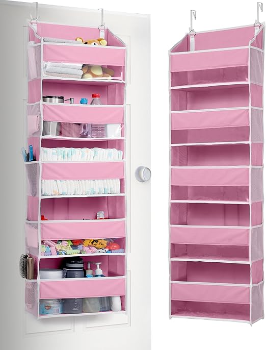 Over The Door Organizer Storage, 5 Shelf Hanging Door Organizer with 5 Large Capacity Pockets