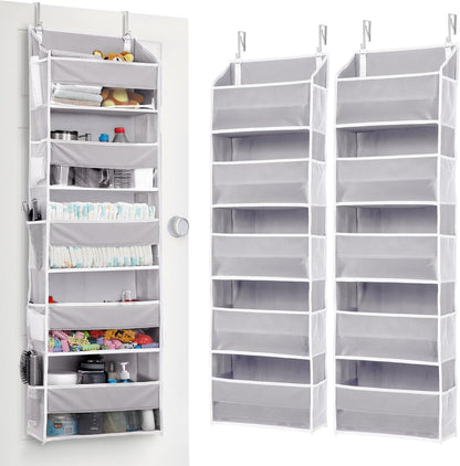 Over The Door Organizer Storage, 5 Shelf Hanging Door Organizer with 5 Large Capacity Pockets