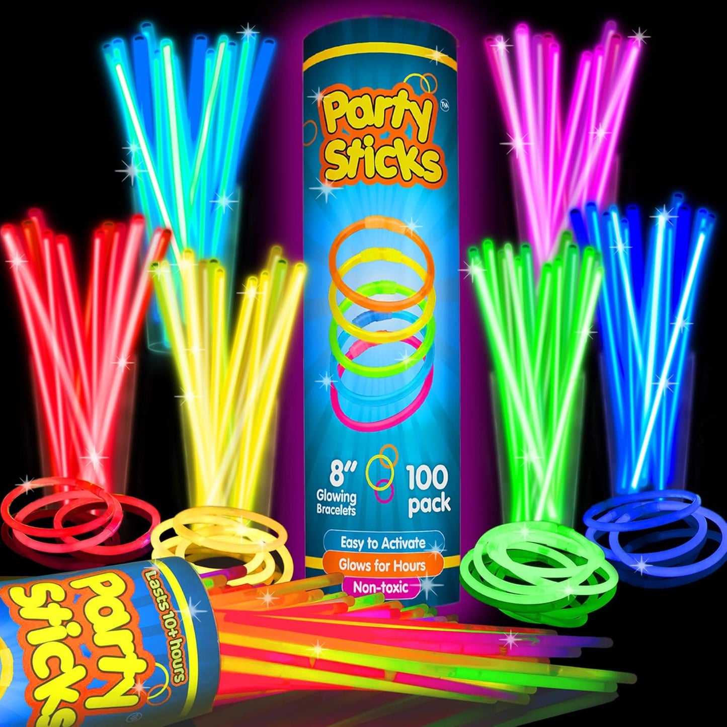 🔥PartySticks Glow Sticks Party Supplies 100pk