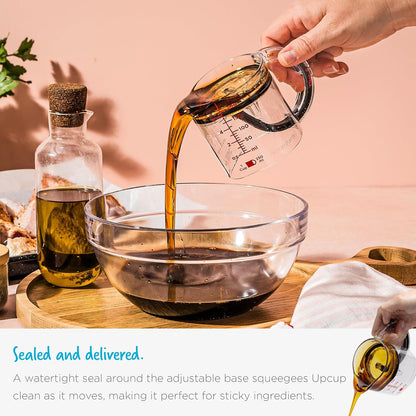 All-in-1 Adjustable Measuring Cup, Metric & Imperial Measurements up to 1 Cup - Black/Clear