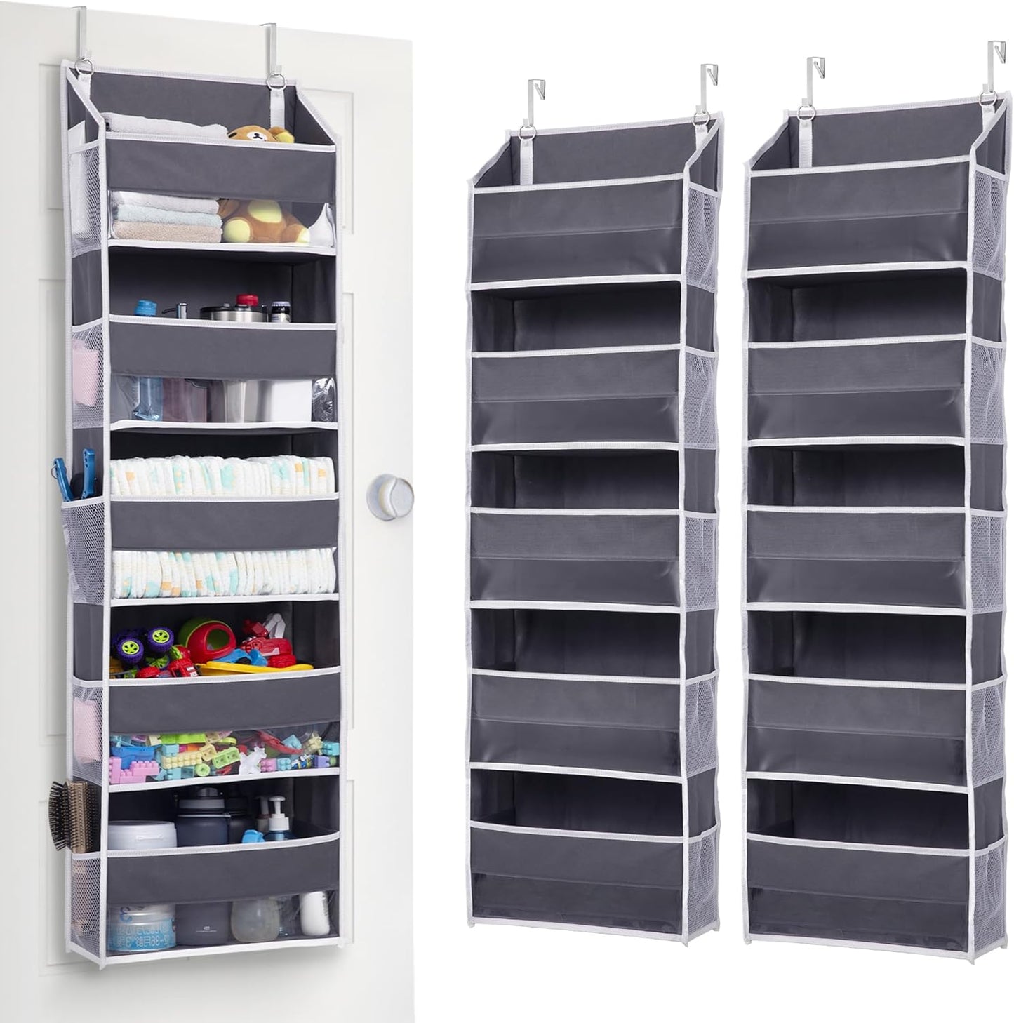 Over The Door Organizer Storage, 5 Shelf Hanging Door Organizer with 5 Large Capacity Pockets