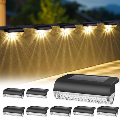 Solar Step Lights Led RGB Deck Lights Solar Fence Lights Waterproof for Outdoor Stairs, Step, Balcony, Patio