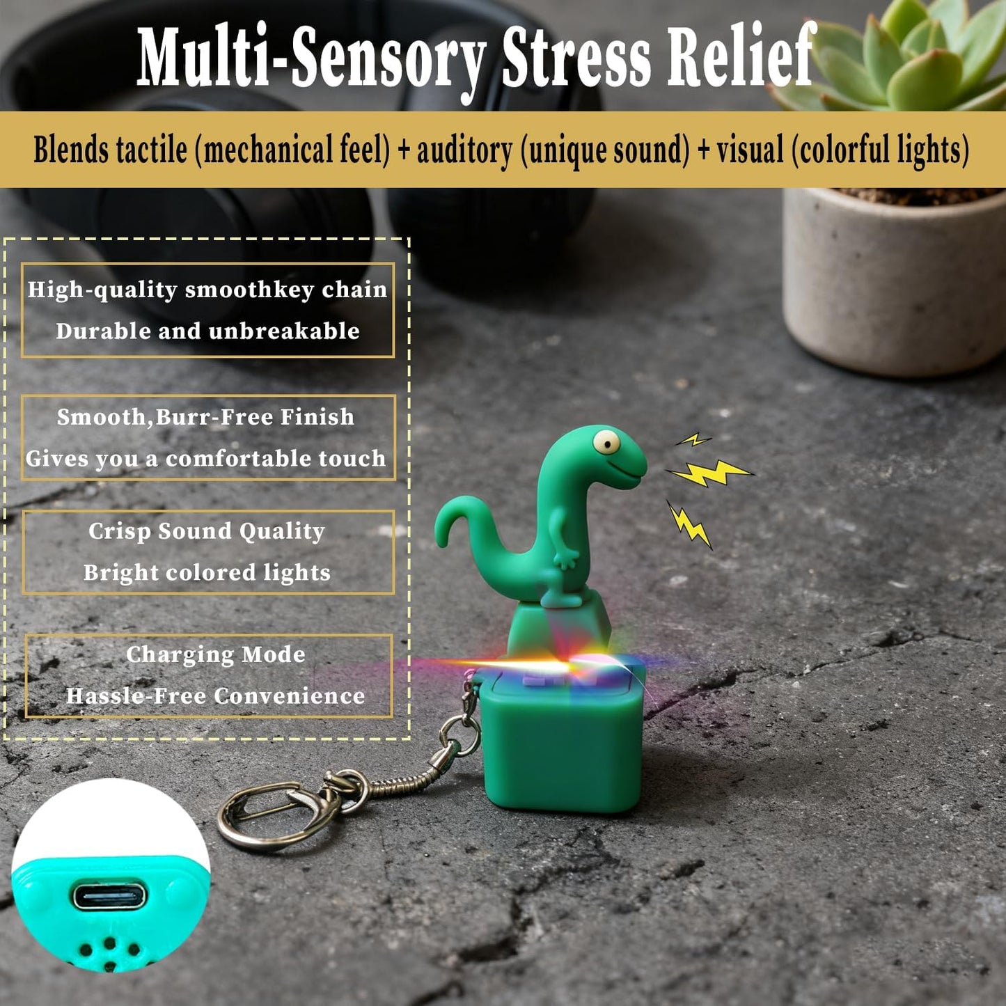 Lizard Keychain Sound Fidget Toys