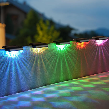Solar Step Lights Led RGB Deck Lights Solar Fence Lights Waterproof for Outdoor Stairs, Step, Balcony, Patio