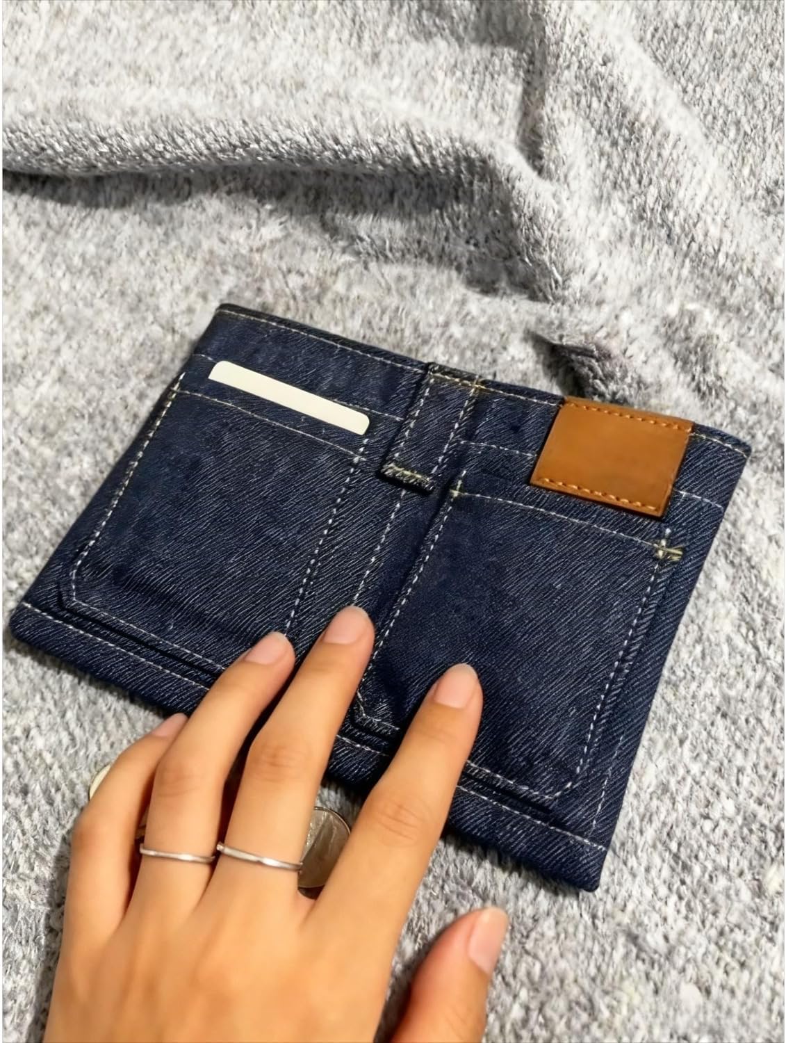 Pocket Pants Mini Jeans Wallet for  Slim Compact Bifold Card Holder, Portable Travel Purse for Cards, Cash, Keys (1pc)