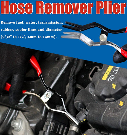 4-in-1 Fuel Line Disconnect Tool: Pliers Set with 80° Pliers, Hose Remover, 9" Fuel Filter Caliper for Auto Maintenance