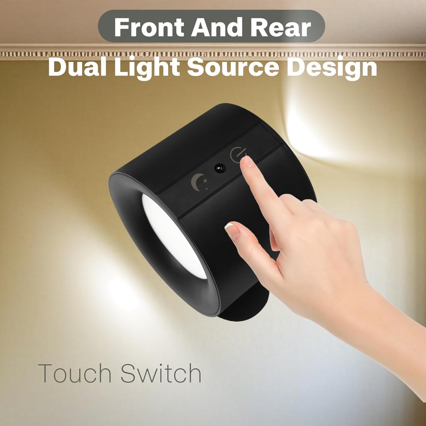Rechargeable 360° Dual-Sided Touch Wall Lamp 2-Pack