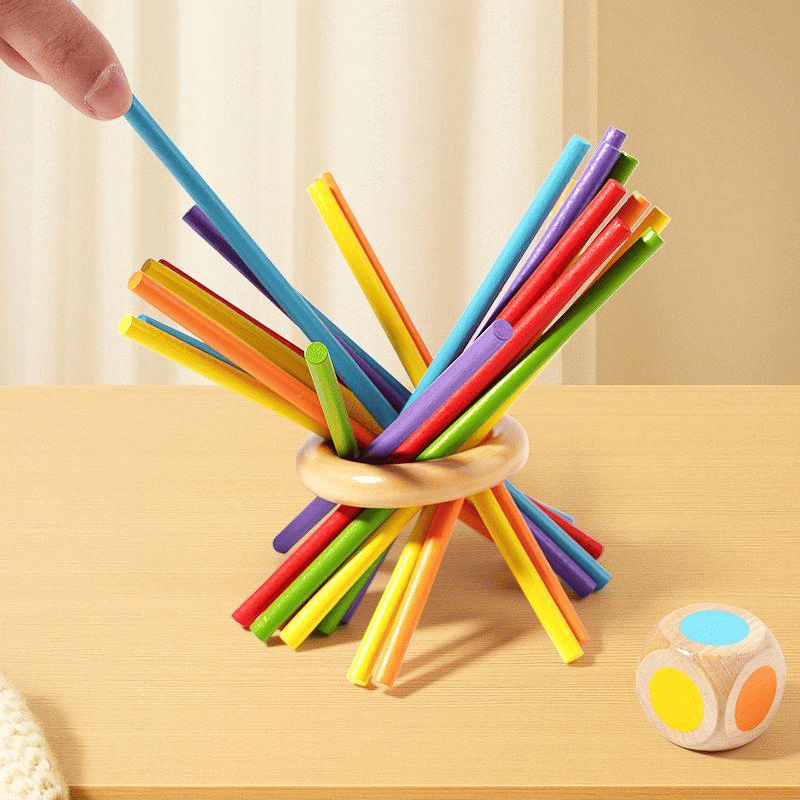 Wooden Stick Game, Colorful Educational Toy for Cognitive Development & Focus Training