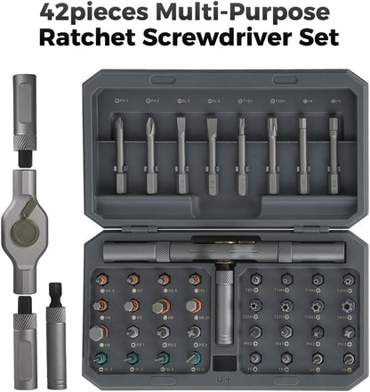Magnetic Screwdriver Set, DIY Ratchet Mini Removable Self-Assembly Precision Screwdriver Tool Kit